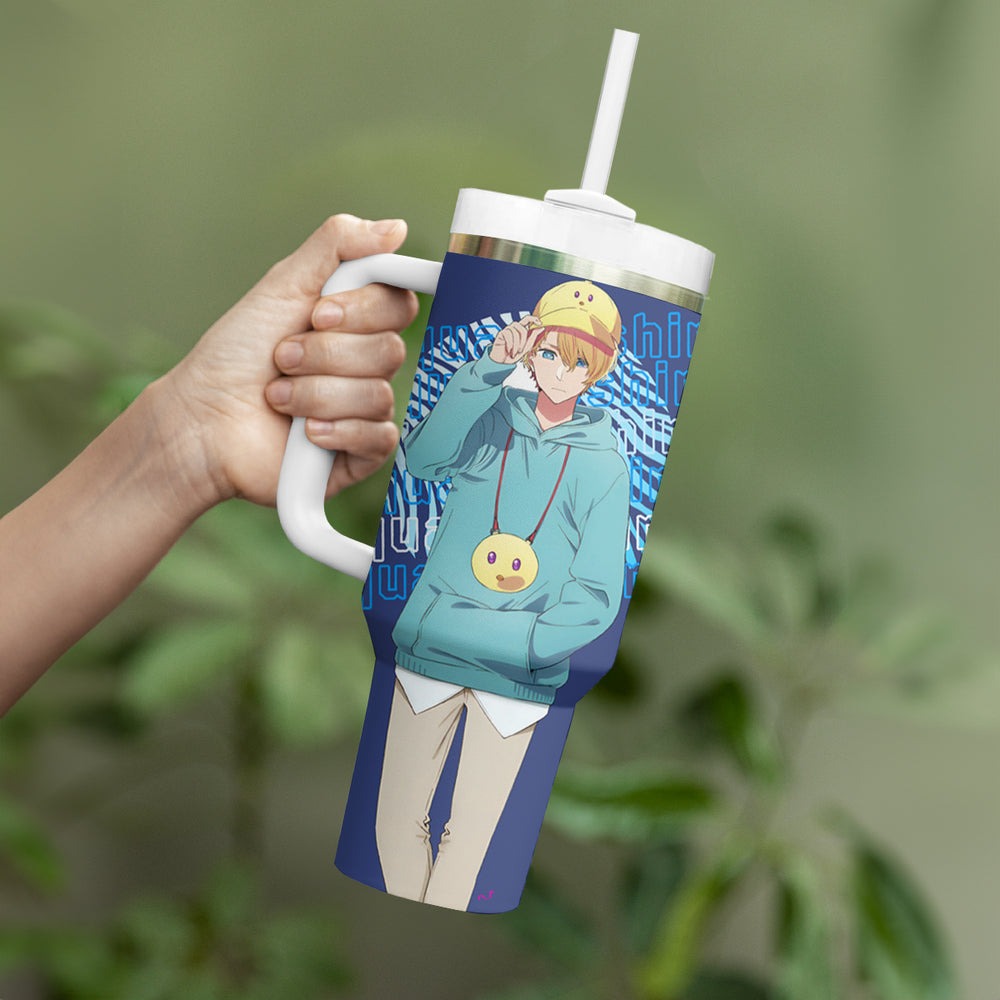 Aquamarine Hoshino - Oshi no Ko Tumbler With Handle Anime Style TS04 Aquamarine Hoshino - Oshi no Ko Tumbler With Handle Anime Style TS04