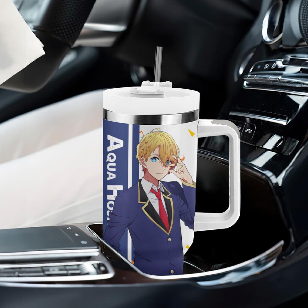 Aquamarine Hoshino - Oshi no Ko Tumbler With Handle Anime Style TS04 Aquamarine Hoshino - Oshi no Ko Tumbler With Handle Anime Style TS04