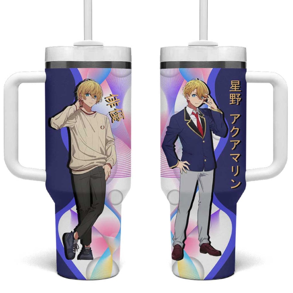 Aquamarine Hoshino Tumbler With Handle Stylish Idol Anime Aesthetic TS04 Aquamarine Hoshino Tumbler With Handle Stylish Idol Anime Aesthetic TS04