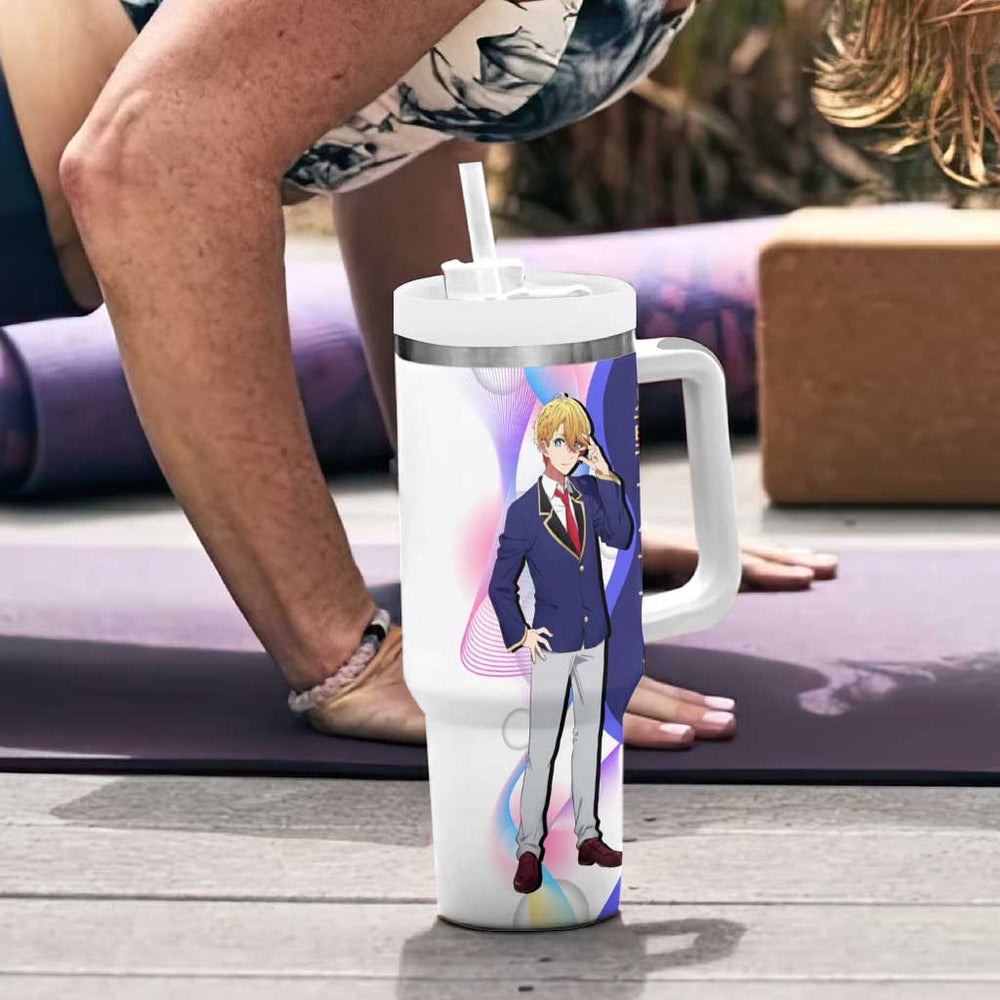 Aquamarine Hoshino Tumbler With Handle Stylish Idol Anime Aesthetic TS04 Aquamarine Hoshino Tumbler With Handle Stylish Idol Anime Aesthetic TS04