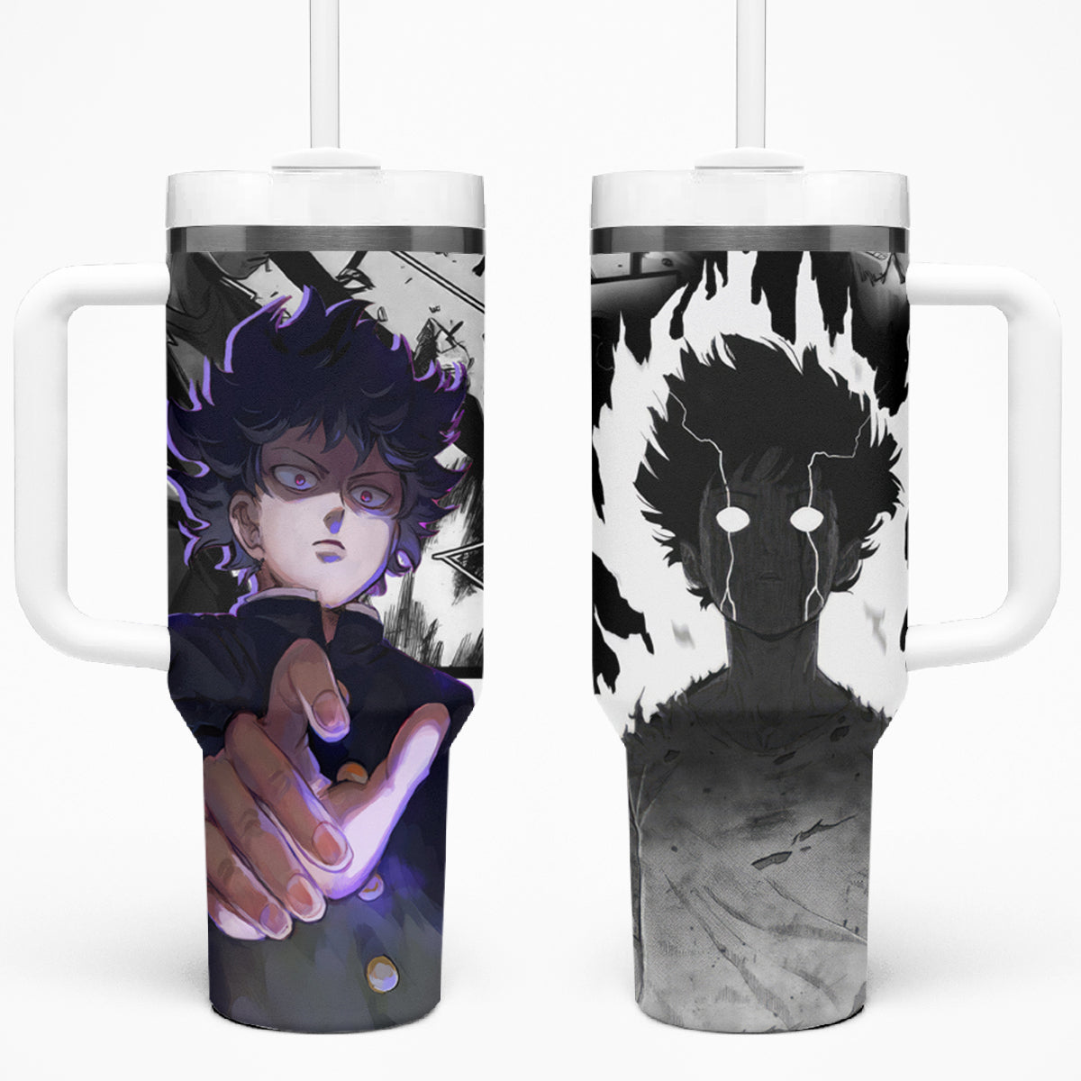 Arataka Reigen Mob Psycho 100 Tumbler With Handle Anime Style Art TS04
