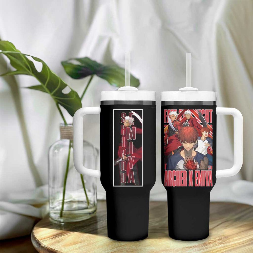 Archer x Emiya Fate Stay Night Unlimited Blade Works Tumbler With Handle Anime Style TS04