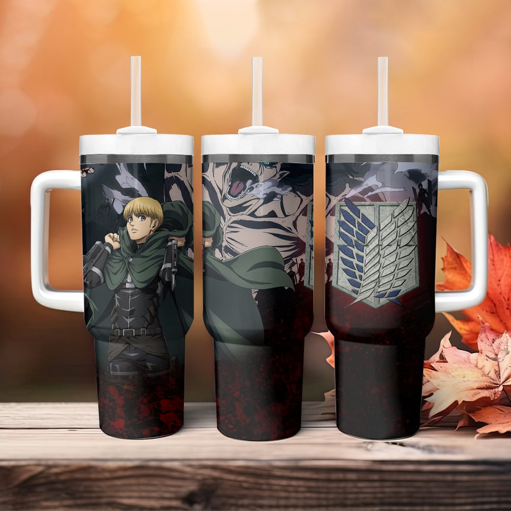 Armin Arlert Final Season Anime Tumbler With Handle Attack On Titan TS04 Armin Arlert Final Season Anime Tumbler With Handle Attack On Titan TS04
