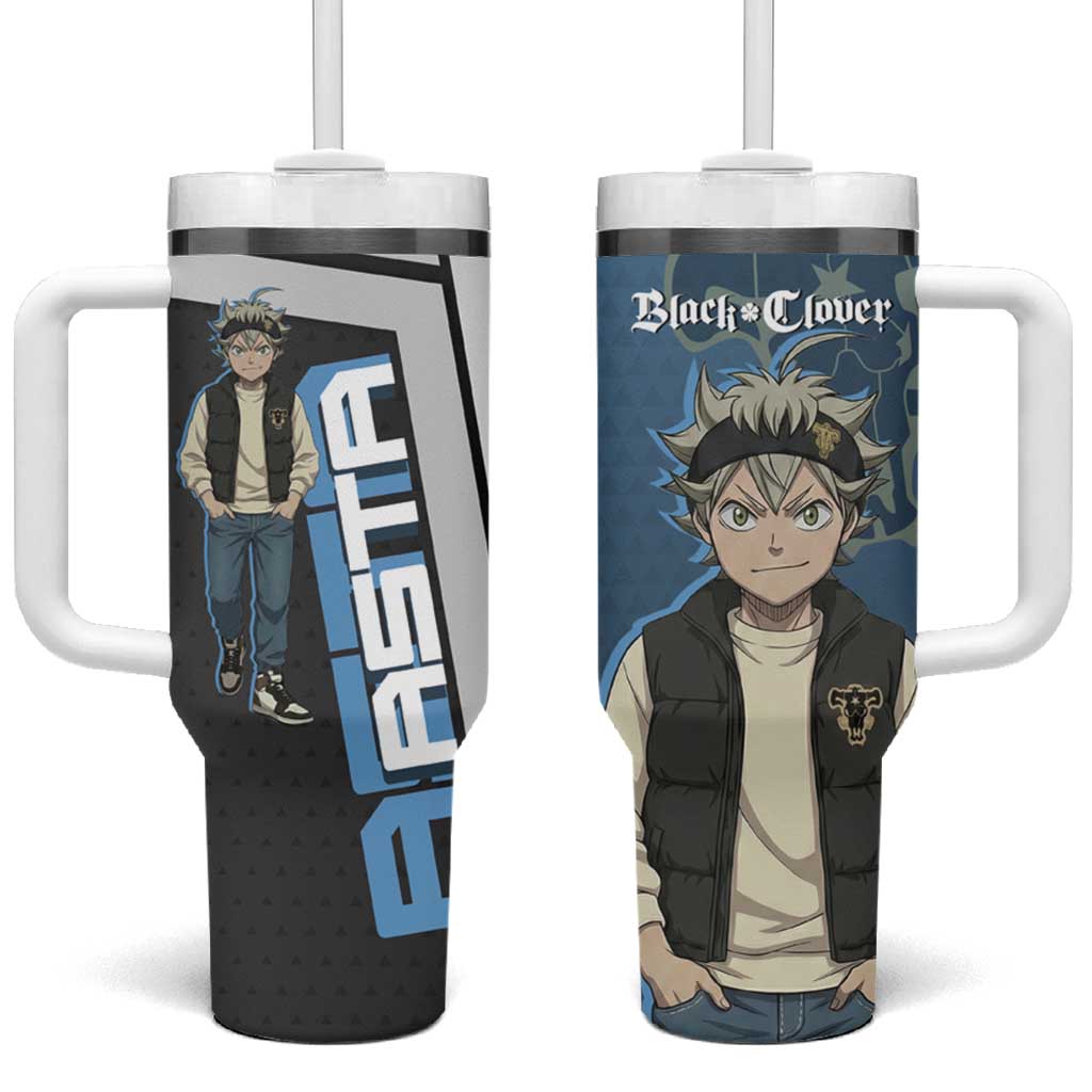 Asta from Black Clover in Modern Streetwear Tumbler With Handle Black Clover Anime Aesthetic - Asta Style TS04