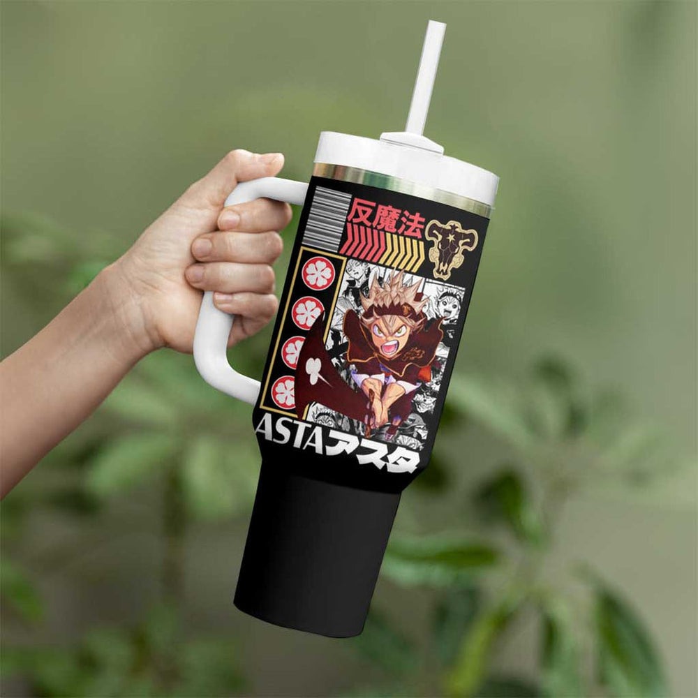 Asta V2 Black Clover Tumbler With Handle Anime Style TS04 Asta V2 Black Clover Tumbler With Handle Anime Style TS04