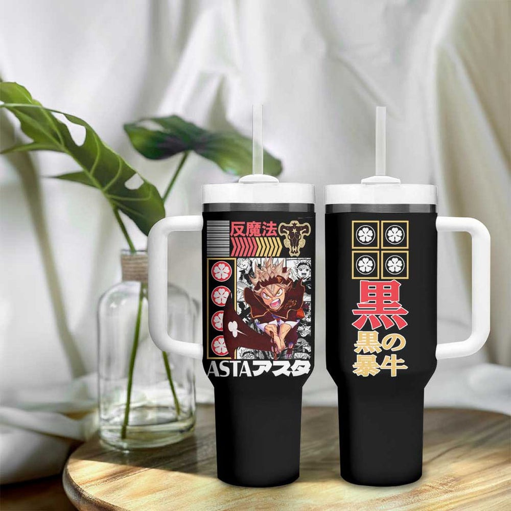 Asta V2 Black Clover Tumbler With Handle Anime Style TS04 Asta V2 Black Clover Tumbler With Handle Anime Style TS04