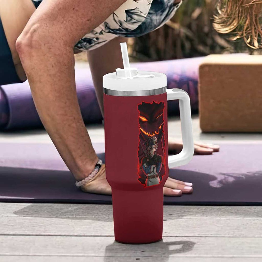 Asta V4 Black Clover Tumbler With Handle Japan Anime Style TS04 Asta V4 Black Clover Tumbler With Handle Japan Anime Style TS04