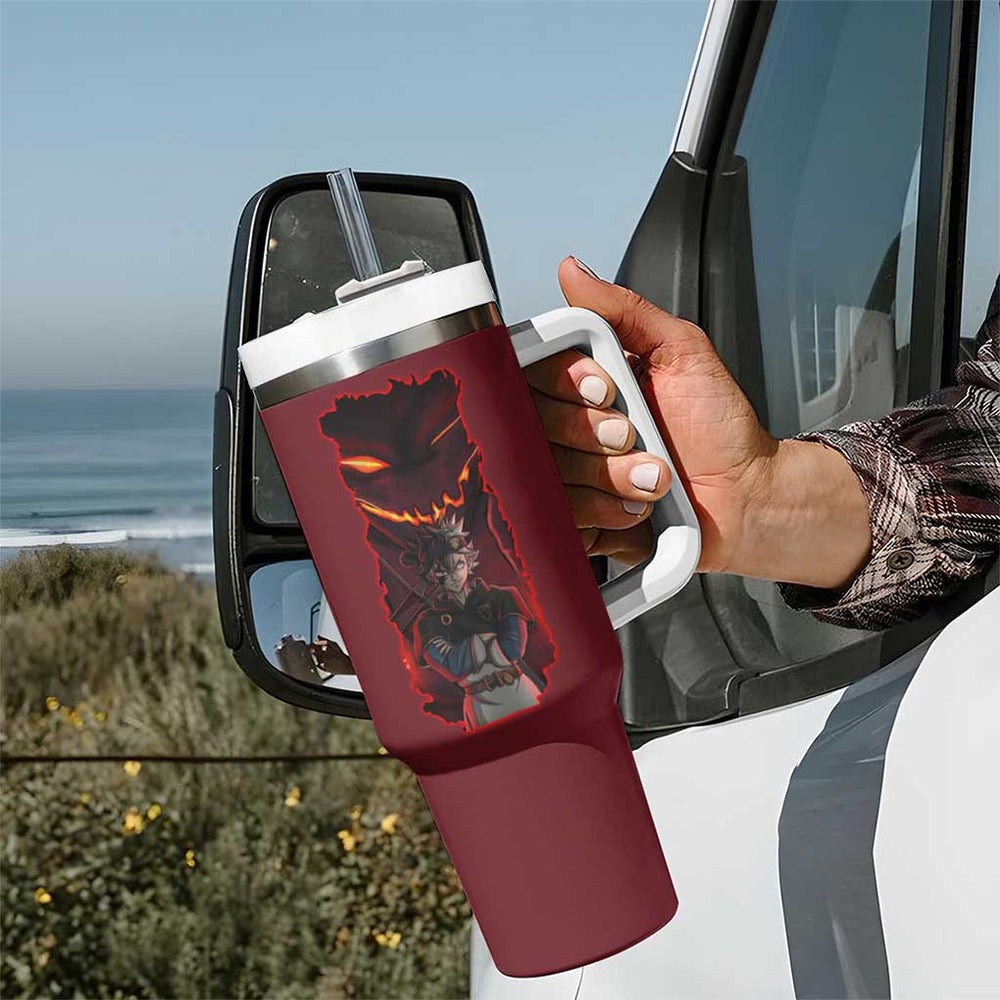Asta V4 Black Clover Tumbler With Handle Japan Anime Style TS04 Asta V4 Black Clover Tumbler With Handle Japan Anime Style TS04