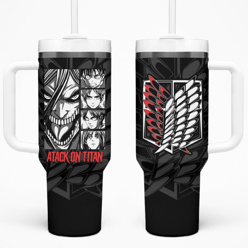 Atack On Titan Character Tumbler With Handle Anime Mix Manga Style TS04 Atack On Titan Character Tumbler With Handle Anime Mix Manga Style TS04
