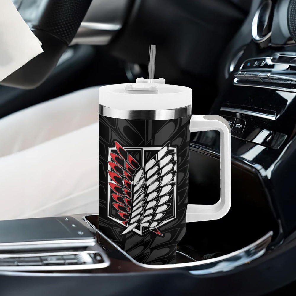 Atack On Titan Character Tumbler With Handle Anime Mix Manga Style TS04 Atack On Titan Character Tumbler With Handle Anime Mix Manga Style TS04