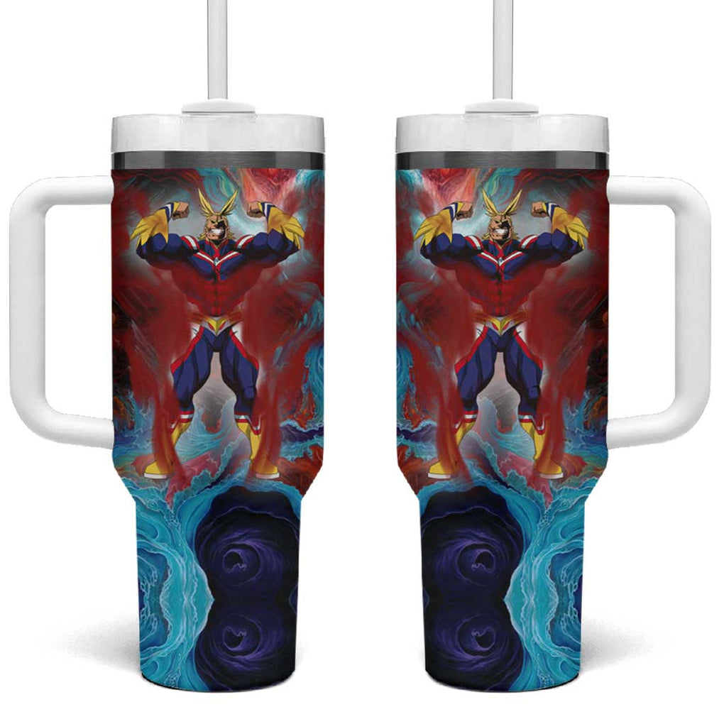 Atmospheric Blast All Might My Hero Academia Tumbler With Handle Anime Mix Abstracs Trippy Style TS04