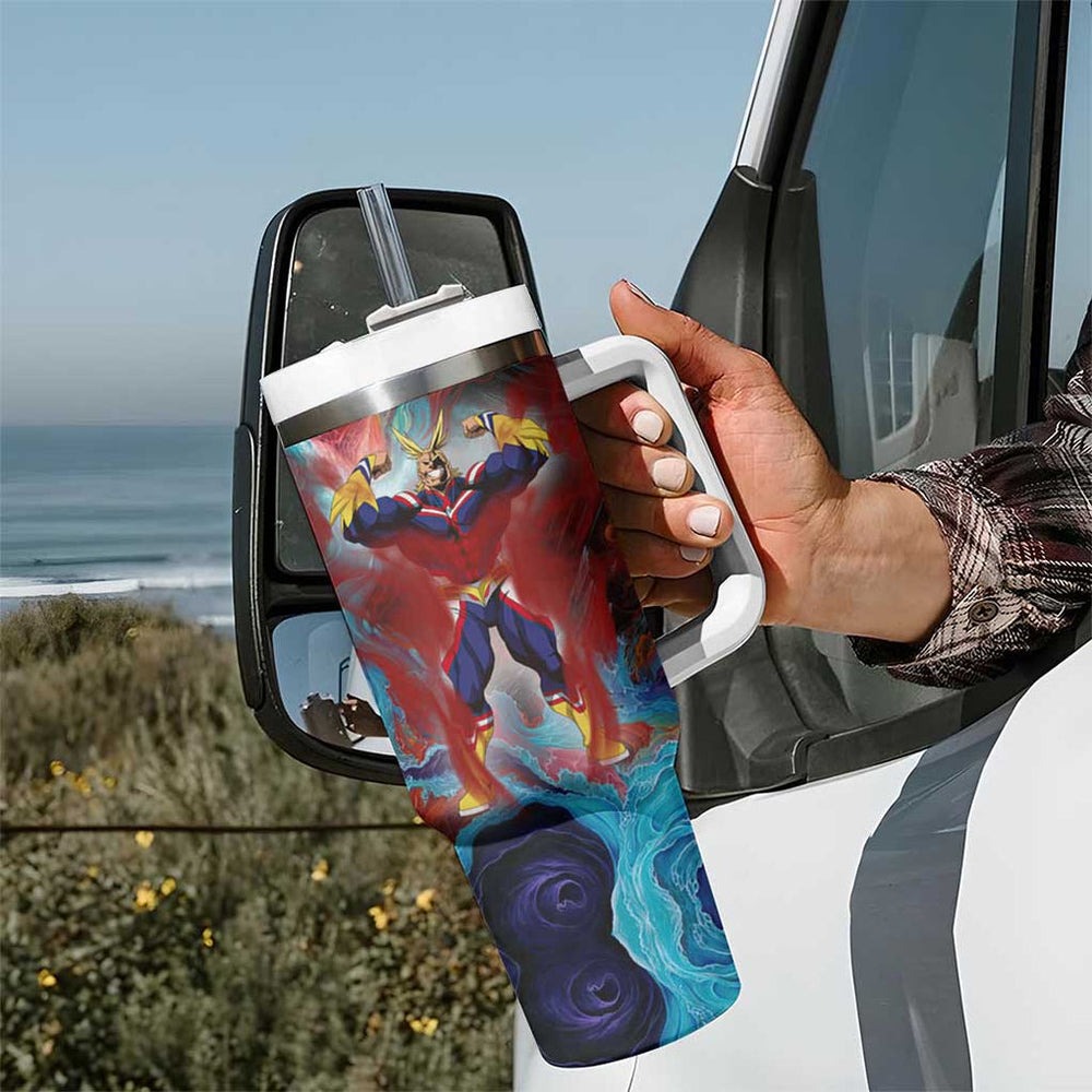 Atmospheric Blast All Might My Hero Academia Tumbler With Handle Anime Mix Abstracs Trippy Style TS04 Atmospheric Blast All Might My Hero Academia Tumbler With Handle Anime Mix Abstracs Trippy Style TS04