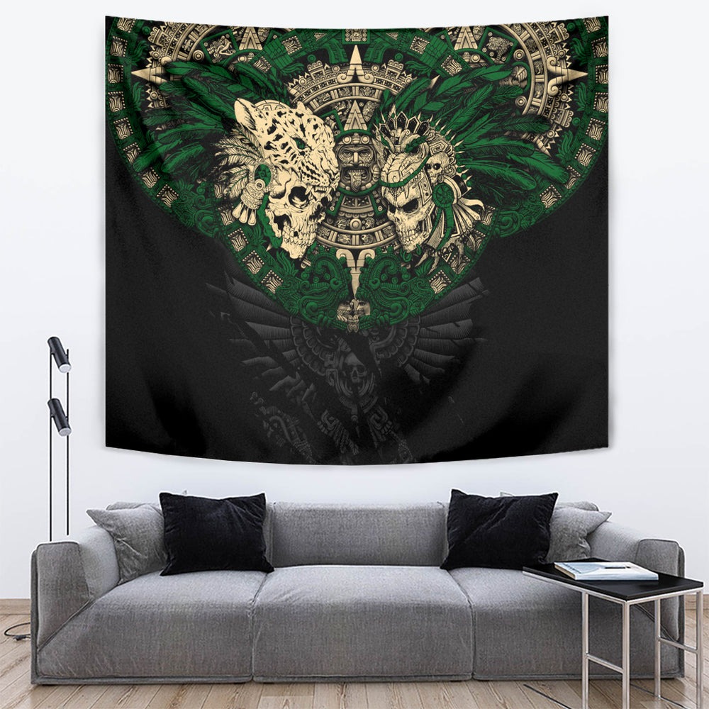 Aztec Warrior Skulls Tapestry DT02 Aztec Warrior Skulls Tapestry DT02