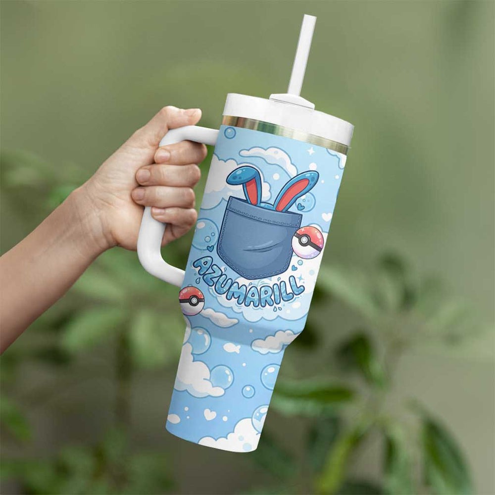 Azumarill Tumbler With Handle Dreamy Bubble Cloud Art TS04 Azumarill Tumbler With Handle Dreamy Bubble Cloud Art TS04