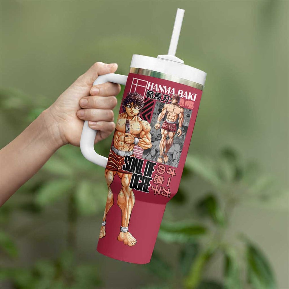 Baki Hanma Baki Tumbler With Handle Anime Style TS04 Baki Hanma Baki Tumbler With Handle Anime Style TS04