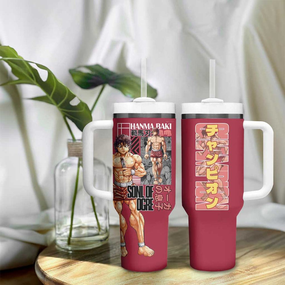 Baki Hanma Baki Tumbler With Handle Anime Style TS04 Baki Hanma Baki Tumbler With Handle Anime Style TS04