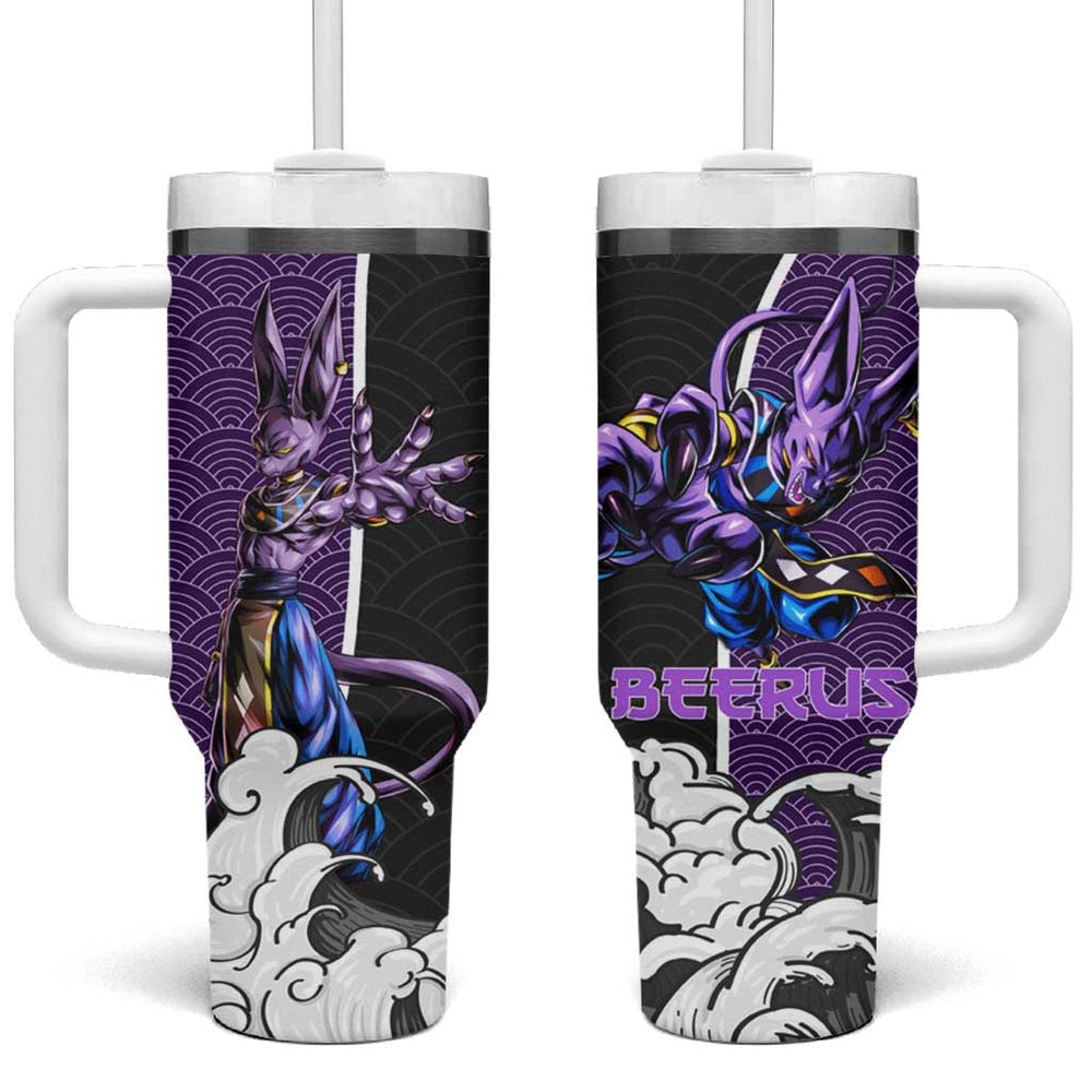 Beerus Japanese Kanagawa - Dragon Ball Tumbler With Handle Anime Japan Style TS04 Beerus Japanese Kanagawa - Dragon Ball Tumbler With Handle Anime Japan Style TS04