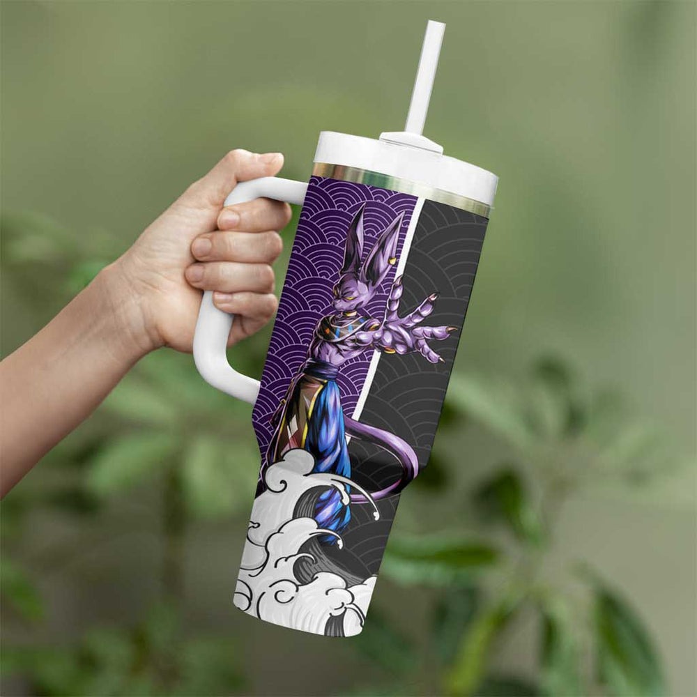 Beerus Japanese Kanagawa - Dragon Ball Tumbler With Handle Anime Japan Style TS04 Beerus Japanese Kanagawa - Dragon Ball Tumbler With Handle Anime Japan Style TS04