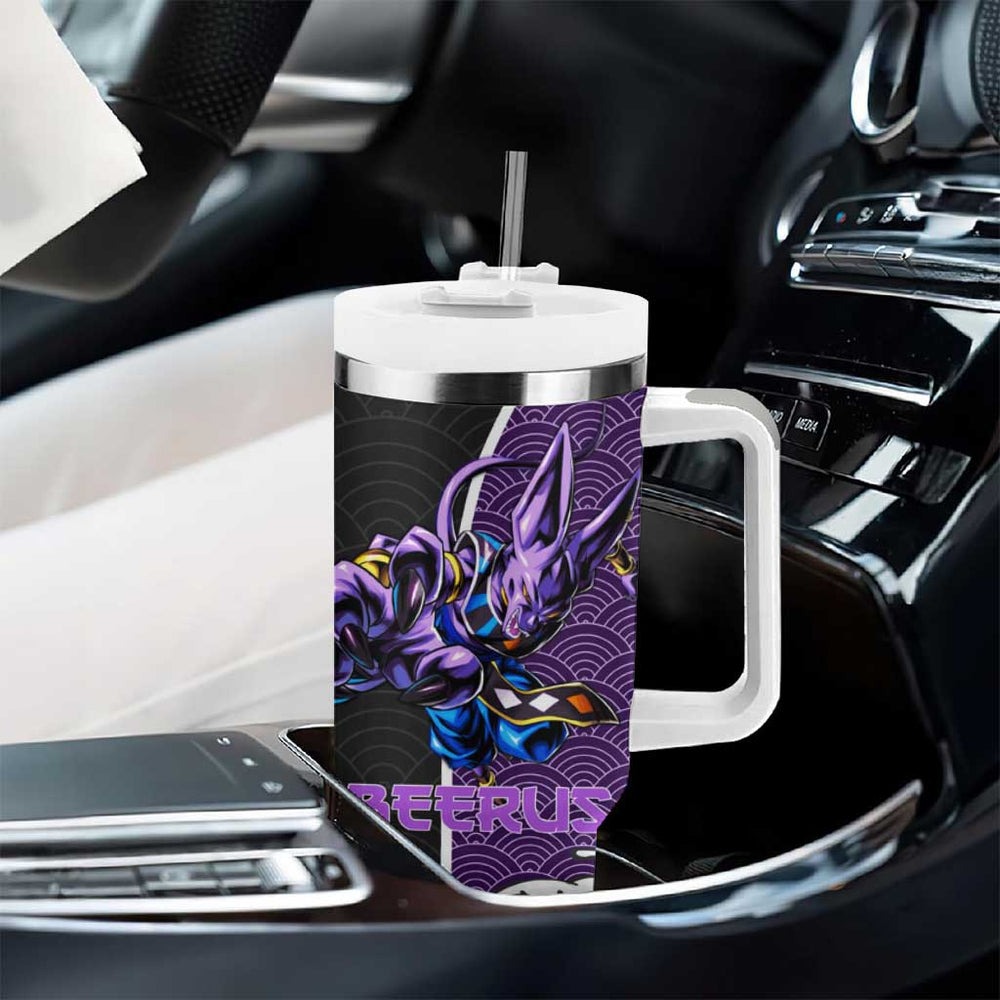 Beerus Japanese Kanagawa - Dragon Ball Tumbler With Handle Anime Japan Style TS04 Beerus Japanese Kanagawa - Dragon Ball Tumbler With Handle Anime Japan Style TS04