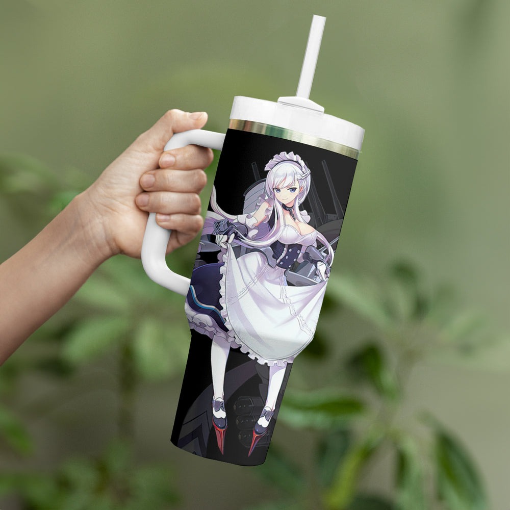 Belfast - Azur Lane Tumbler With Handle Anime Game Style TS04 Belfast - Azur Lane Tumbler With Handle Anime Game Style TS04