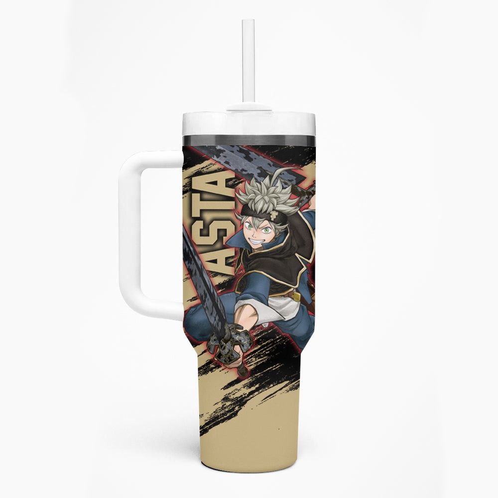 Black Bull Asta Tumbler With Handle Black Clover Anime TS04 Black Bull Asta Tumbler With Handle Black Clover Anime TS04