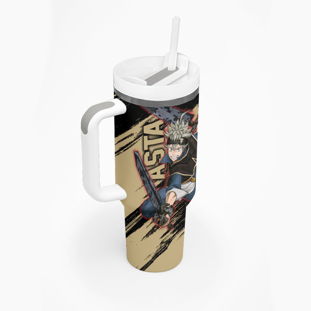 Black Bull Asta Tumbler With Handle Black Clover Anime TS04 Black Bull Asta Tumbler With Handle Black Clover Anime TS04