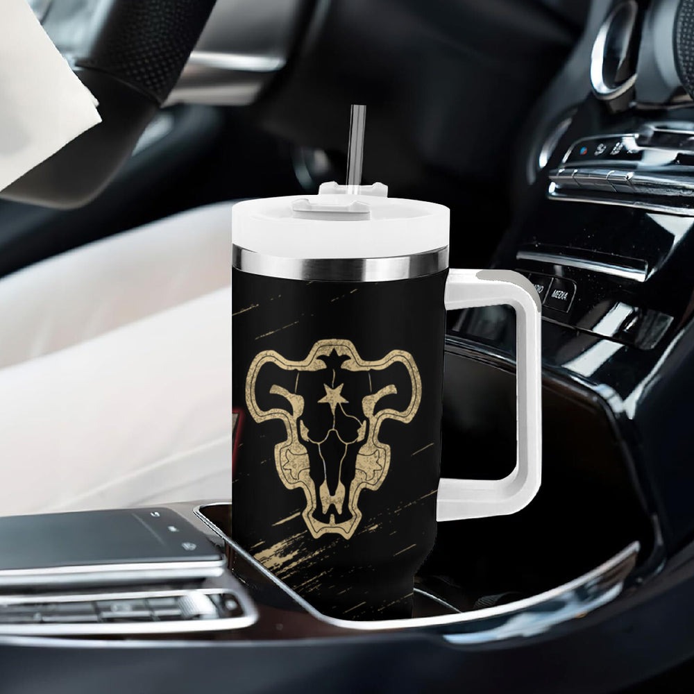 Black Bull Asta Tumbler With Handle Black Clover Anime TS04 Black Bull Asta Tumbler With Handle Black Clover Anime TS04