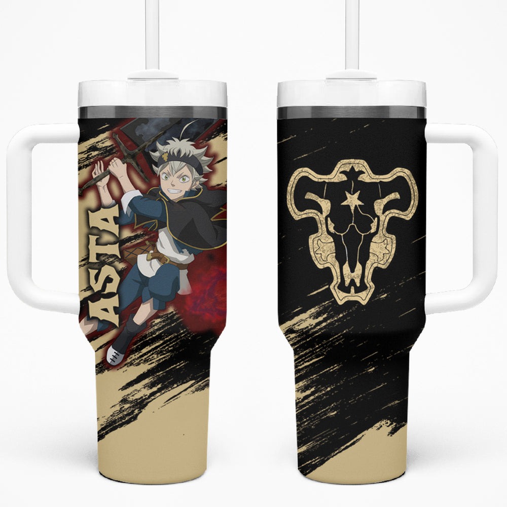 Black Bull Devil Asta - Anime Tumbler With Handle Black Clover Anime TS04 Black Bull Devil Asta - Anime Tumbler With Handle Black Clover Anime TS04