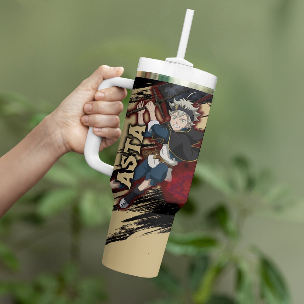 Black Bull Devil Asta - Anime Tumbler With Handle Black Clover Anime TS04 Black Bull Devil Asta - Anime Tumbler With Handle Black Clover Anime TS04