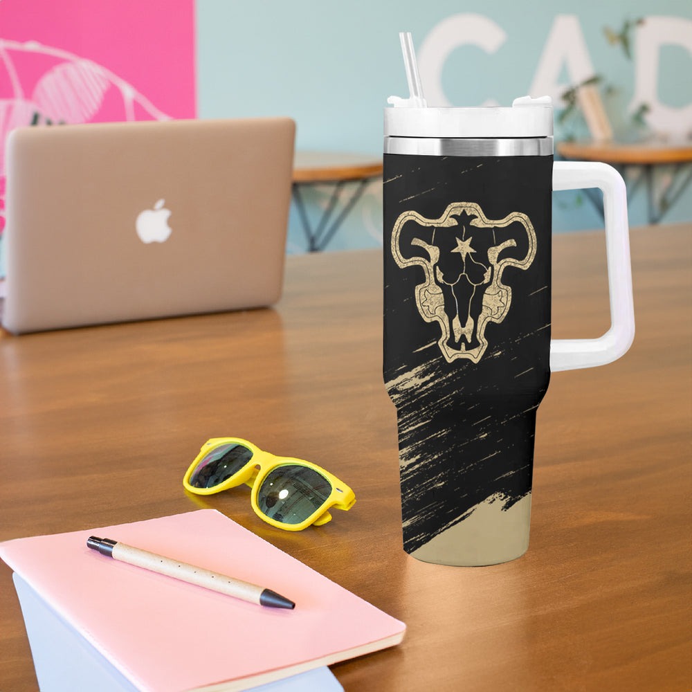 Black Bull Devil Asta - Anime Tumbler With Handle Black Clover Anime TS04 Black Bull Devil Asta - Anime Tumbler With Handle Black Clover Anime TS04