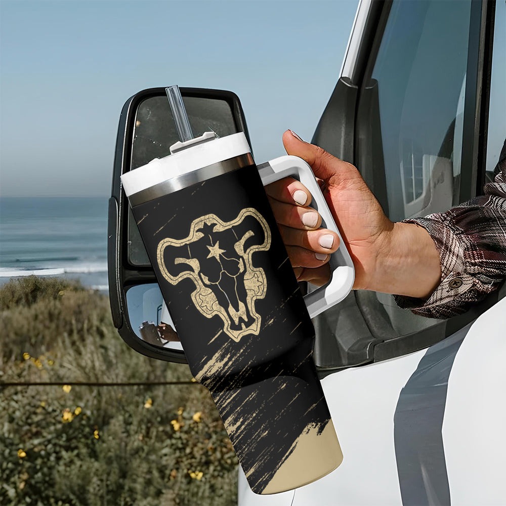 Black Bull Devil Asta - Anime Tumbler With Handle Black Clover Anime TS04 Black Bull Devil Asta - Anime Tumbler With Handle Black Clover Anime TS04