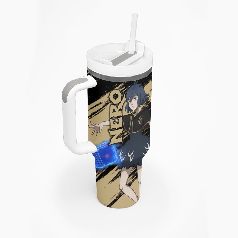 Black Bull Nero Tumbler With Handle Black Clover Anime TS04 Black Bull Nero Tumbler With Handle Black Clover Anime TS04