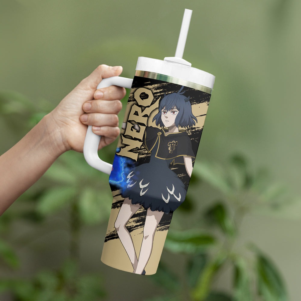 Black Bull Nero Tumbler With Handle Black Clover Anime TS04 Black Bull Nero Tumbler With Handle Black Clover Anime TS04