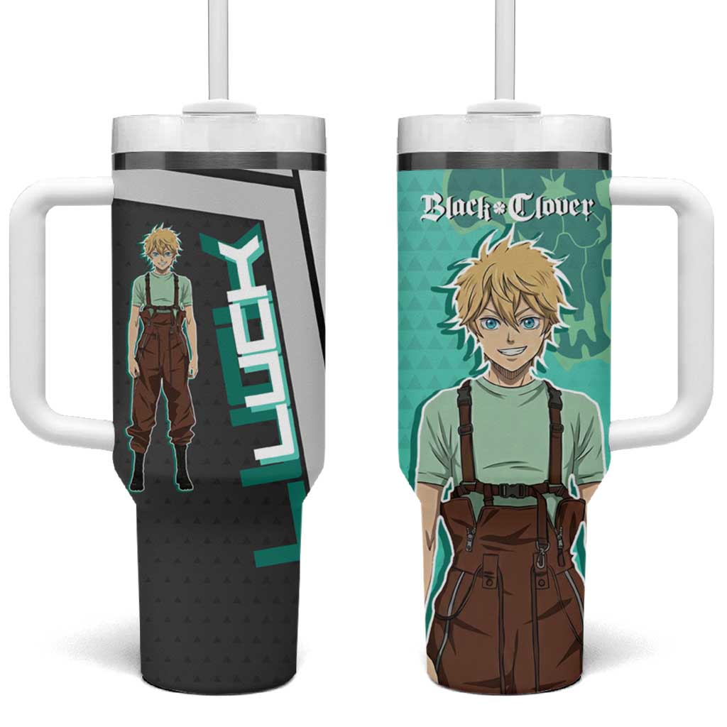 Black Clover Luck Voltia Tumbler With Handle Modern Anime Poster Style TS04
