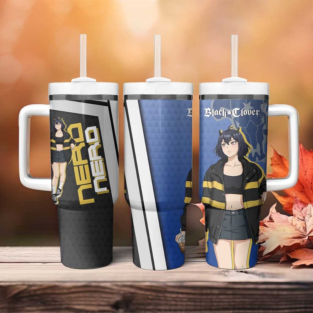 Black Clover Nero Tumbler With Handle Anime Illustration Style TS04 Black Clover Nero Tumbler With Handle Anime Illustration Style TS04