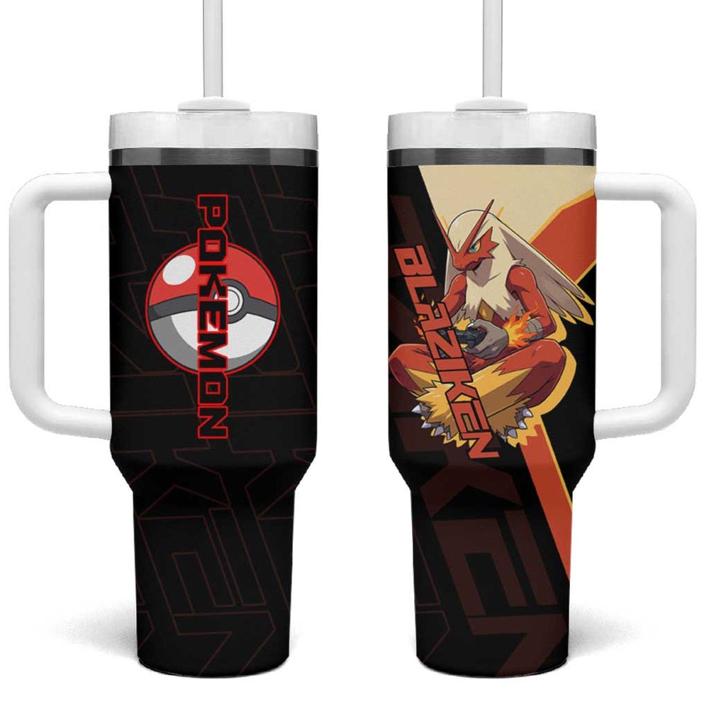Blaziken Poké Tumbler With Handle Retro Anime Vector Style TS04 Blaziken Poké Tumbler With Handle Retro Anime Vector Style TS04
