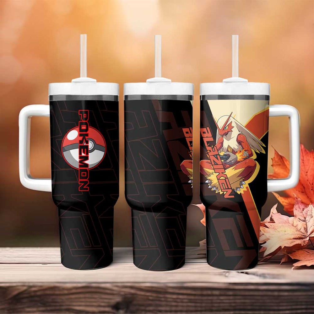 Blaziken Poké Tumbler With Handle Retro Anime Vector Style TS04 Blaziken Poké Tumbler With Handle Retro Anime Vector Style TS04