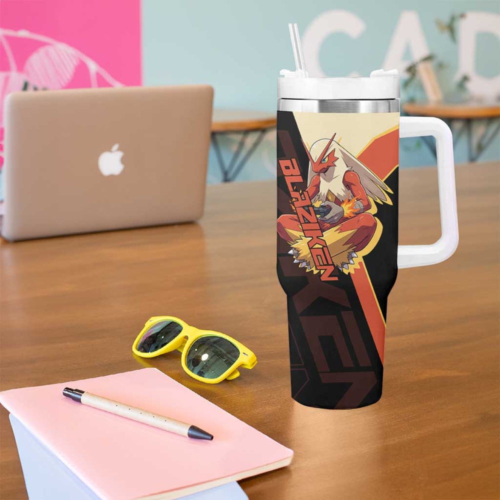Blaziken Poké Tumbler With Handle Retro Anime Vector Style TS04 Blaziken Poké Tumbler With Handle Retro Anime Vector Style TS04