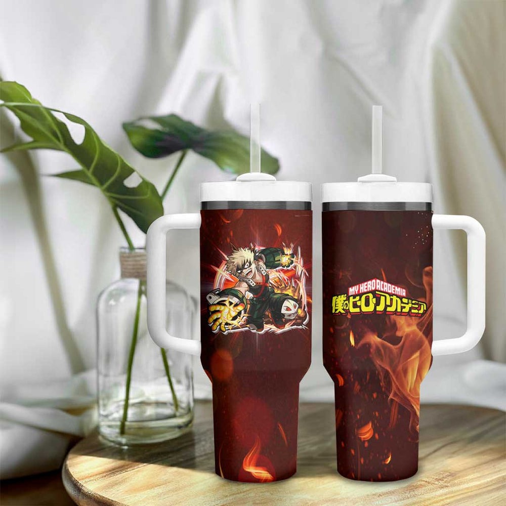Blazing Bakugo My Hero Academia Tumbler With Handle Anime Style TS04 Blazing Bakugo My Hero Academia Tumbler With Handle Anime Style TS04