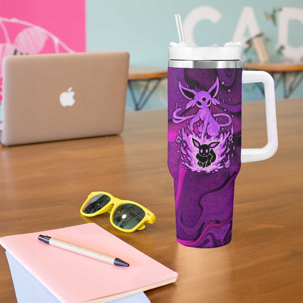 Blazing Espeon Tumbler With Handle Anime Style TS04 Blazing Espeon Tumbler With Handle Anime Style TS04