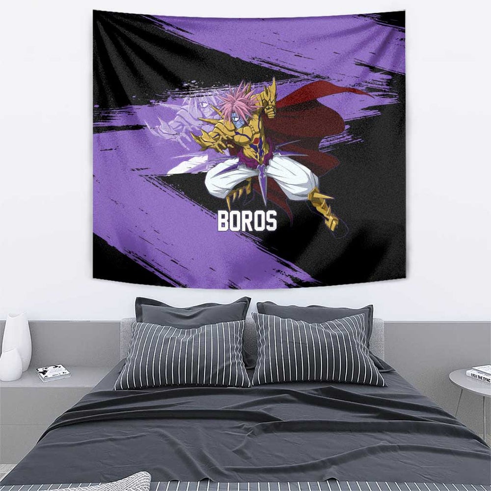 Boros One Punch Man Anime Purple and Black Theme Tumbler With Handle with Galactic Overlord Design and Intense Battle Stance TS04