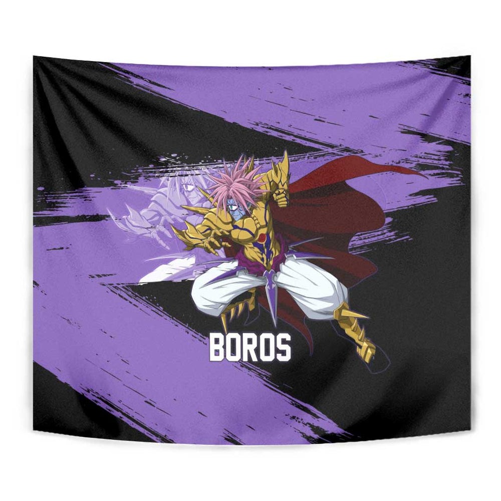 Boros One Punch Man Anime Purple and Black Theme Tumbler With Handle with Galactic Overlord Design and Intense Battle Stance TS04