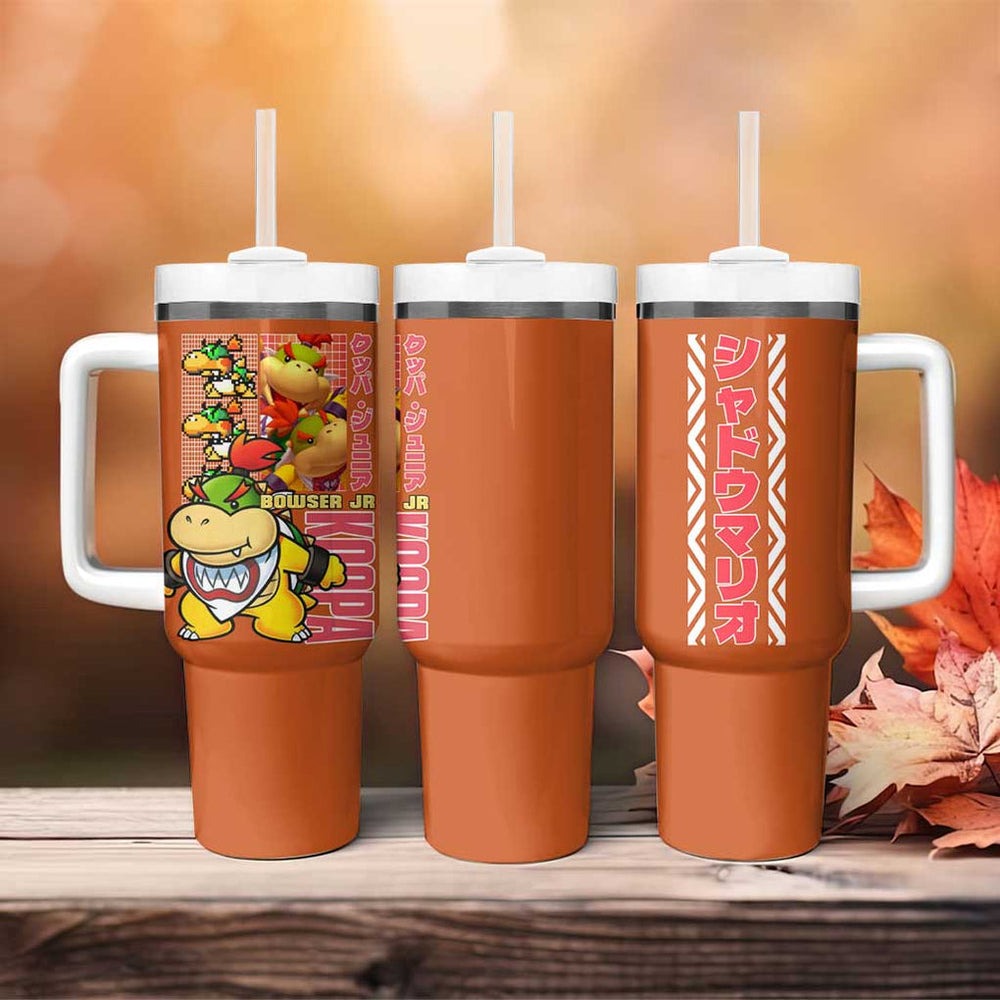 Bowser Jr. Mario Bros Tumbler With Handle Japan Anime Style TS04 Bowser Jr. Mario Bros Tumbler With Handle Japan Anime Style TS04