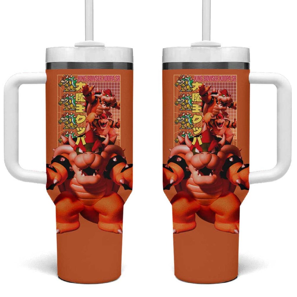 Bowser Mario Bros Tumbler With Handle Anime Style TS04 Bowser Mario Bros Tumbler With Handle Anime Style TS04