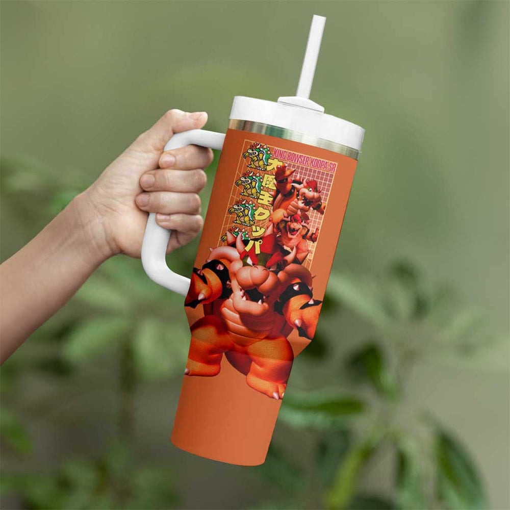 Bowser Mario Bros Tumbler With Handle Anime Style TS04 Bowser Mario Bros Tumbler With Handle Anime Style TS04
