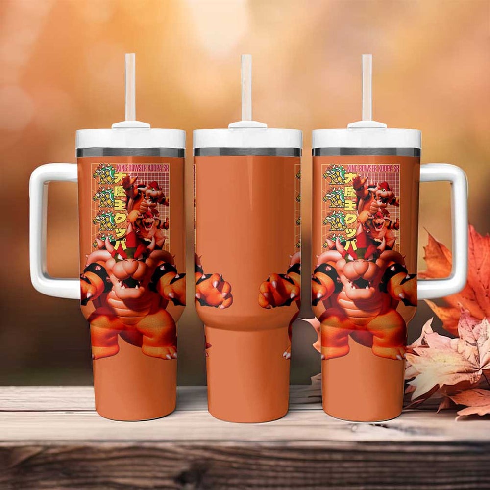 Bowser Mario Bros Tumbler With Handle Anime Style TS04 Bowser Mario Bros Tumbler With Handle Anime Style TS04