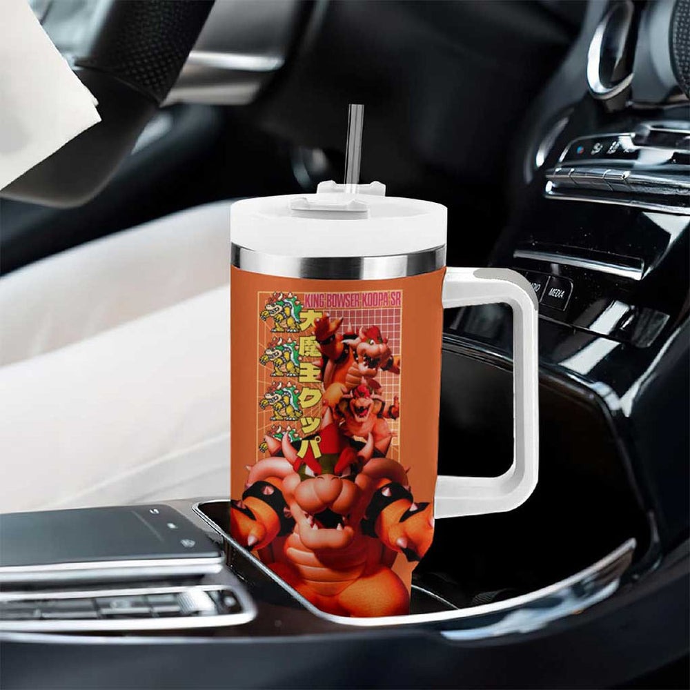 Bowser Mario Bros Tumbler With Handle Anime Style TS04 Bowser Mario Bros Tumbler With Handle Anime Style TS04