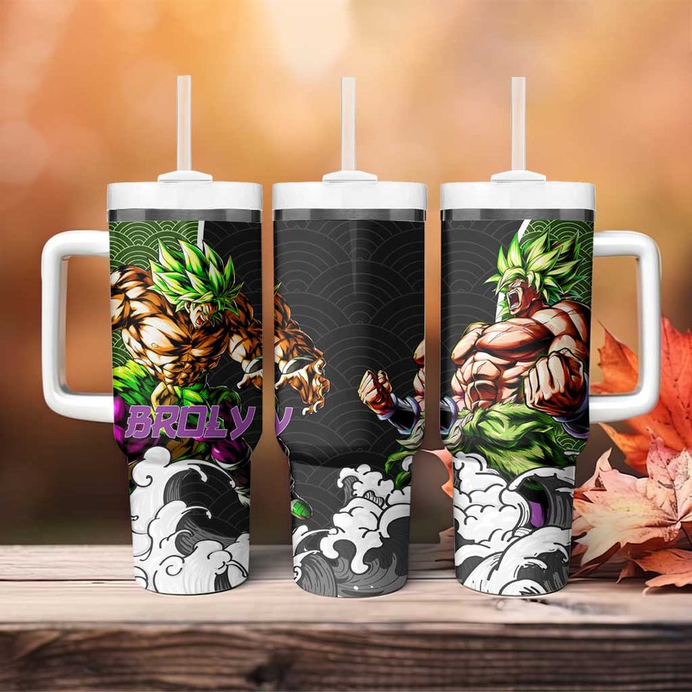 Broly Legendary Japanese Kanagawa - Dragon Ball Tumbler With Handle Anime Japan Style TS04 Broly Legendary Japanese Kanagawa - Dragon Ball Tumbler With Handle Anime Japan Style TS04
