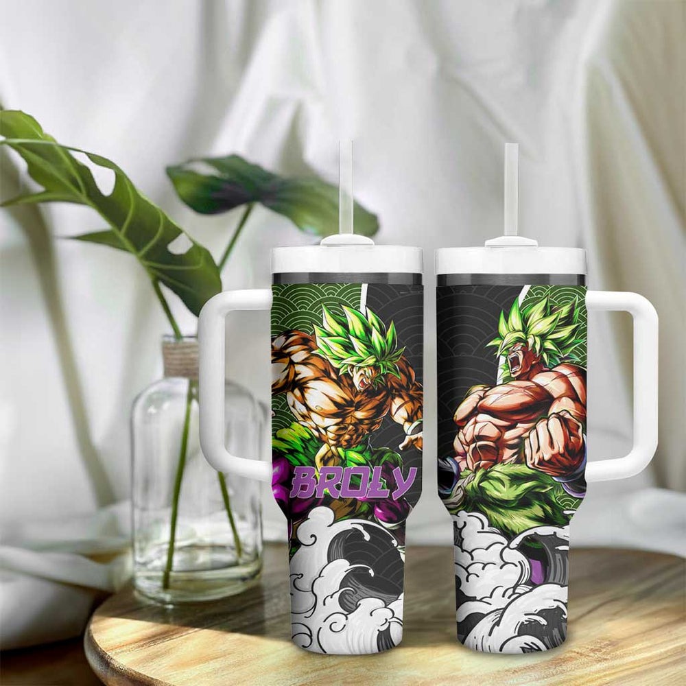 Broly Legendary Japanese Kanagawa - Dragon Ball Tumbler With Handle Anime Japan Style TS04 Broly Legendary Japanese Kanagawa - Dragon Ball Tumbler With Handle Anime Japan Style TS04