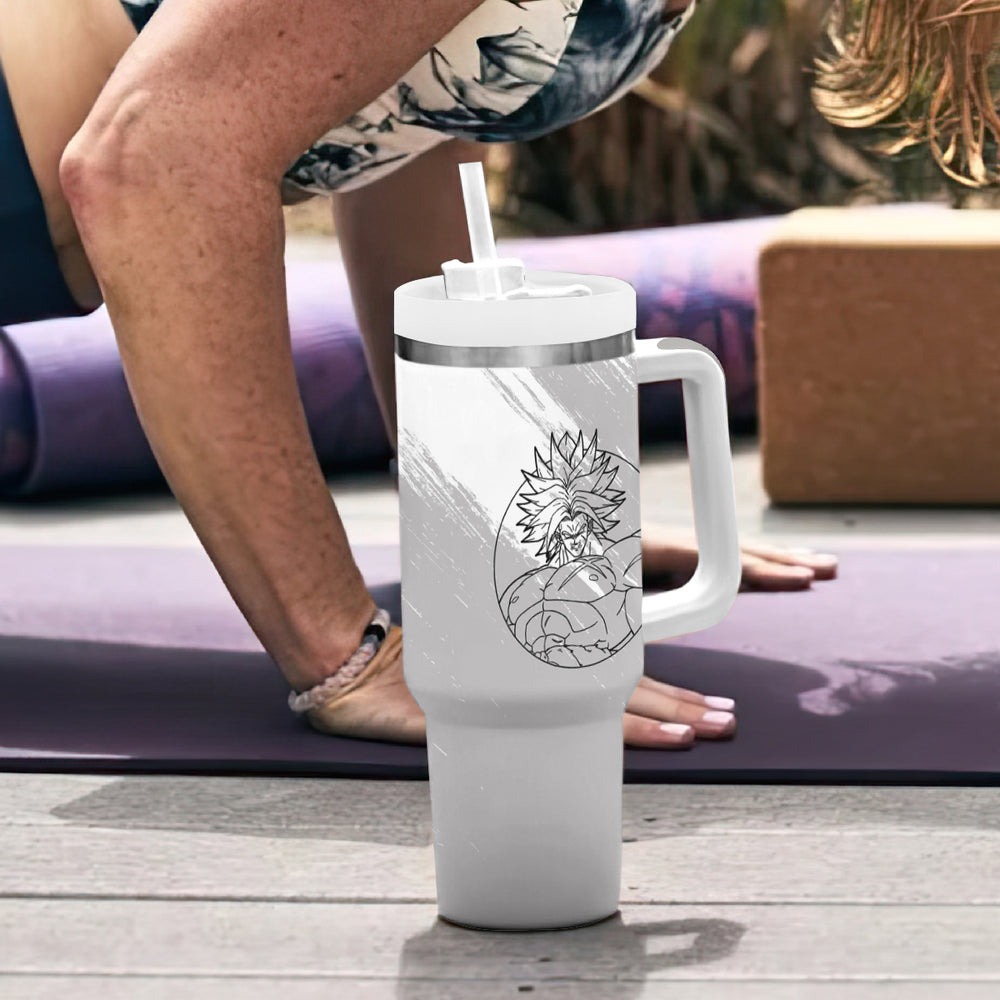 Broly Legendary SSJ Tumbler With Handle Dragon Ball Mix Anim Broly Legendary SSJ Tumbler With Handle Dragon Ball Mix Anim